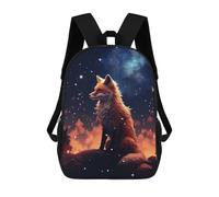 sinyumoney Fox In Forest Kids Backpack 17 Inch School Bag 3D Printed Cartoon School Backpacks for Boys And Teenager School Students
