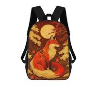 sinyumoney Fox in Japanese Art School Backpack School Secondary High School College Backpack Travel for Men, Women & Teenage Boys 17inch