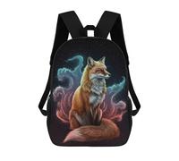 sinyumoney Fox in Space Children's Backpack, 3D Printed School Backpack, Backpack for Boys Girls, Adjustable School Bag for Primary School 17inch