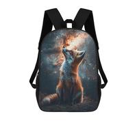 sinyumoney Fox in Space Children's Backpacks School Backpack 3D Printed for Kids Travel Rucksacks Book Bags Kids 17inch School Bag