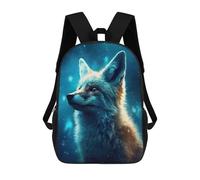 sinyumoney Fox in Starry Night Children's Backpacks School 3D Printed Bag Bookbag for Kids Travel Rucksacks Boy Girl Book Bags Kids School Bag 17inch