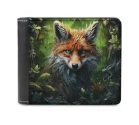 sinyumoney Fox in The Enchanted Forest 3D Print Clutch Purse Credit Card Slots Banknote Compartments Stylish Durable Wallets Craftsmanship Gifts 11.7cm*9.5cm
