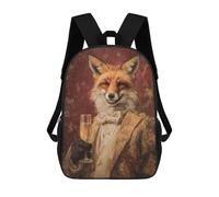 sinyumoney Fox in Tuxedo Holding Champagne Glass Rucksack Water Resistant Computer Rucksack for Camping Outdoor Adventures And Daily Travel 17inch
