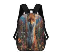 sinyumoney Fox in Wildflower Field School Bags School Secondary High School College Backpack Travel for Men, Women & Teenage Boys 17inch