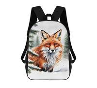 sinyumoney Fox in Winter Watercolor Painting School Bags Lightweight Casual Daypack School Backpacks for School/Work/Travel 17inch