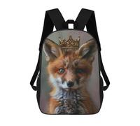 sinyumoney Fox King Children's Backpacks School Backpack 3D Printed Backpack for Kids Travel Rucksacks Book Bags Kids School Bag 17inch