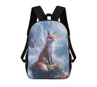 sinyumoney Fox Kitsune Colorful Children's 17 Inch School Backpack 3D Printed Cool Knapsack for Kids Travel Rucksacks Book Bags Kids School Bag