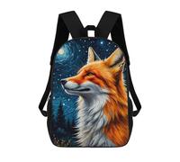sinyumoney Fox Kitsune Starry Night Backpack 3D Printed Kids School Backpack High Capacity Travel Backpacks Book Bags Kids Backpack 17inch