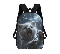 sinyumoney FOX Lightning School Backpack School Bags For Girls Boys Backpack With Pocket Fashion School Bag Kids Backpack 17inch