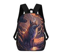 sinyumoney Fox Lightning Storm Backpack School Large School Backpack for Boys for Teenage Girls Boys Women Men 17inch