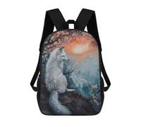 sinyumoney Fox Magical Fairy Tale Sun Backpack with Pocket 3D Printed Backpacks, Travel Rucksacks Book Bags Kids School Bag 17inch
