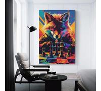 sinyumoney Fox Master Chess Game Art Pictures for Bedroom Walls for Bedroom Office Bathroom Decor Living Wall 24x36inch(60x90cm)