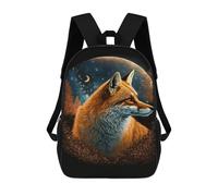 sinyumoney Fox Moon Night Art Print Backpack School Bag Business Durable Laptop Bag for Boys/Girls/Teenagers 17inch