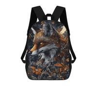 sinyumoney Fox Moonlit Garden Art Print Rucksack School Secondary High School College Backpack Travel for Campus Outdoor Travel Sports 17inch