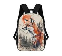 sinyumoney Fox Nature Watercolor Backpack School Bag Lightweight Schoolbag Dayback Bookbag College for Girl, Teen Girls 17inch