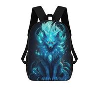 sinyumoney Fox Neon School Backpack 3D Printed School Bags Boys Girls Laptop Backpack for Kids/Students/Adults 17inch