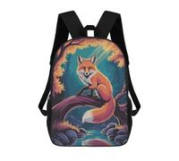 sinyumoney Fox on A Branch by A River Backpack School Bag Large Water Resistant Laptop Backpack for Girls Boys Teenage 17inch