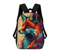 sinyumoney Fox PopArt Animal School Backpack Secondary Causal Travel High School Bags for Campus Outdoor Travel Sports 17inch