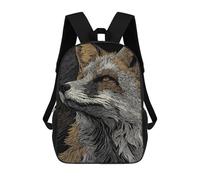 sinyumoney Fox Portrait Illustration Backpack School Large School Backpack for Boys - Perfect for Travel, Work And Daily Use 17inch