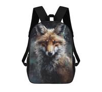 sinyumoney Fox Portrait Wild Elegance Children's School Backpack 3D Printed for Kids Travel Rucksacks Book Bags for Boys Elementary School Students 17inch