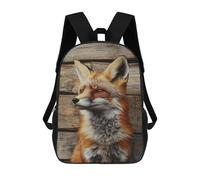 sinyumoney Fox Portrait Wildlife Photography Children's Backpacks 17inch School Backpack 3D Printed Bag Bookbag for Kids Travel Rucksacks Boy Girl Book Bags Kids School Bag
