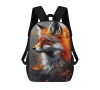 sinyumoney Fox Portrait with Abstract Orange Splatters School Backpack Lightweight Schoolbag Dayback Bookbag College for Men, Women & Teenage Boys 17inch