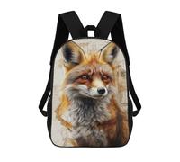 sinyumoney Fox Portrait with Geometric Background 17 Inch Kids Backpack Fashion Fun Backpack Book Bag for Boys And Teenager 3D Printed for Boys
