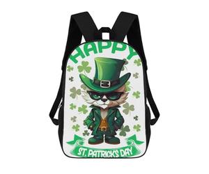 sinyumoney FOX Saint Patricks Backpack School Lightweight Casual Daypack School Backpacks for Men, Women & Teenage Boys 17inch
