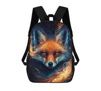 sinyumoney Fox Spirit Fire Art Print 3D Printed 17 Inch School Backpack Children's Backpacks 3D Printed Cool Knapsack for Boys Elementary And Middle