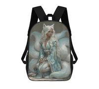 sinyumoney Fox Spirit in Traditional Kimono School Backpack Lightweight Schoolbag Dayback Bookbag College for Camping Outdoor Adventures And Daily Travel 17inch