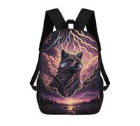 sinyumoney Fox Spirit Lightning Storm Children's 17 Inch School Backpack 3D Printed Anime Movies for Kids Travel Rucksacks Book Bags Kids School Bag
