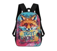 sinyumoney Fox Trust None Poster 3D Printed 17inch Kids School Backpack School Bag Fashion Rucksacks for Boys Elementary And Middle School Students
