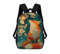 sinyumoney Fox Under Lantern with Cherry Blossoms School Bags School Secondary High School College Backpack Travel for Boys/Girls/Teenagers 17inch