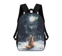 sinyumoney Fox Under The Moonlight School Backpack for Girls Backpack Water Repellent Casual Daypack Lightweight Rucksack Boy Girl School Backpack 17inch