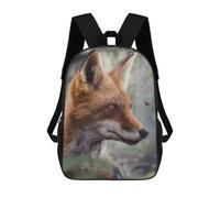 sinyumoney Fox Watching A Ladybug 3D Printed Kids 17inch Backpacks Boys Fashion Travel Backpacks School Bag for Boys Elementary And Middle School Students