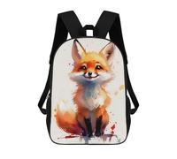 sinyumoney Fox Watercolor Backpack Kids School Bag Boys Cartoon 3D Print Students Schoolbag Laptop Daypack for Boys Girls 17inch