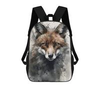 sinyumoney Fox Wild Charm Watercolor School Bag Backpack Teen Schoolbag 3D Printing Adjustable Schoolbag Fashion Pocket Bag for Kids Boys Girls Students And Teenagers Fans 17inch