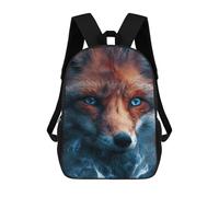 sinyumoney Fox with Blue Eyes Backpacks 3D Printed Kids School Backpack School Bag Fashion Rucksacks for Boys Elementary And Middle School Students 17inch