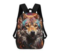 sinyumoney Fox with Headphones Vibrant Artwork Kids Backpack, Backpack School Bag, Backpacks Kids School 3D Printed School Bags for Elementary And Middle School Students Teens Birthday Gift 17inch