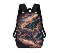 sinyumoney Fox with Lightning Tail Rucksack Water Resistant Travel Backpack Computer Bag for Teenage Girls Boys Women Men 17inch