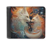 sinyumoney Foxes in Flames 3D Print Clutch Purse Multiple Slots RFID Blocking Stylish Banknote Compartments Slim Elegant Purse 11.7cm*9.5cm