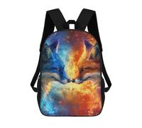 sinyumoney Foxes in Flames Artwork School Backpack Fashion Stationery Backpack Waterproof Casual Daypacks for Camping Outdoor Adventures And Daily Travel 17inch