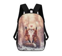 sinyumoney Foxes in Love Winter Scene Backpack School Bag Rucksack Casual Daypacks School Work Travel Bag for Teenage Girls Boys Women Men 17inch