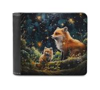 sinyumoney Foxes in The Enchanted Forest 3D Print Wallet Credit Card Cash Id Holder Banknote Compartments Slim Elegant Leather Wallet 11.7cm*9.5cm