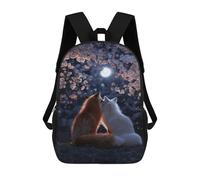 sinyumoney Foxes Under Cherry Blossoms Backpack School Computer Rucksack for School/Work/Travel- Perfect for Travel, Work And Daily Use 17inch