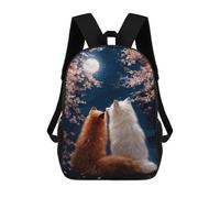 sinyumoney Foxes Under Cherry Blossoms Moonlight Backpack School Daypacks Business Backpack Water Resistant Bookbag for Camping Outdoor Adventures And Daily Travel 17inch