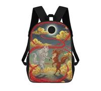 sinyumoney Foxes Under Eclipse with Red Ribbon Backpack School Bag Travel College Rucksack Backpacks for Men, Women & Teenage Boys 17inch