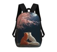 sinyumoney Foxes Under Moonlit Cherry Blossoms Backpack School Bag Business Durable Laptop Bag for Boys/Girls/Teenagers 17inch