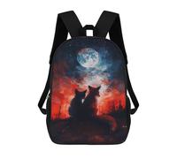 sinyumoney Foxes Under The Moon School Backpack Business Laptop Rucksack Bag Unisex Casual Daypack for Men, Women & Teenage Boys 17inch
