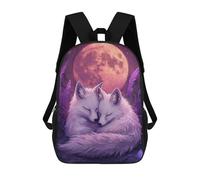sinyumoney Foxes Under The Moon School Bags School Secondary High School College Backpack Travel for Campus Outdoor Travel Sports 17inch